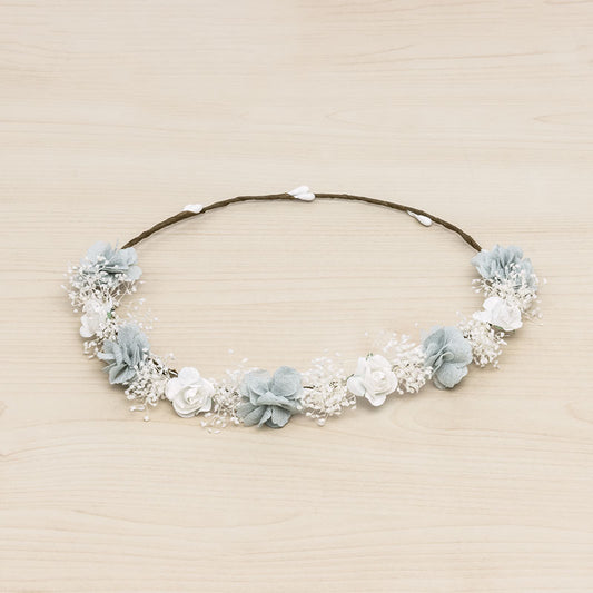 Corona flores Antonieta - Verde Pastel