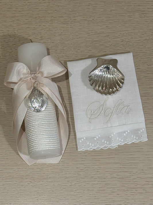 Set de Bautizo con Medalla de la Virgen Milagrosa - Personalizado