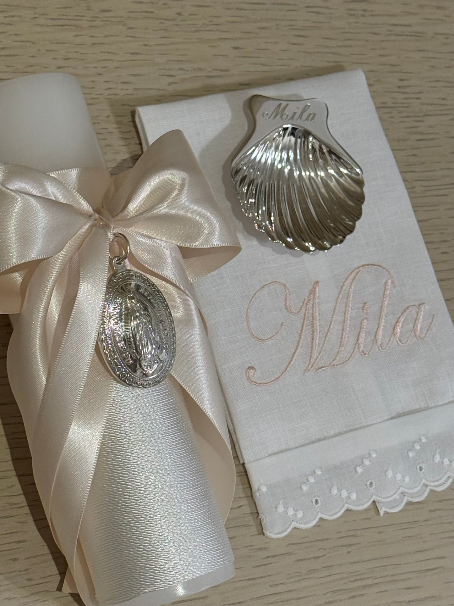 Set de Bautizo con Medalla de la Virgen de Guadalupe - Personalizado