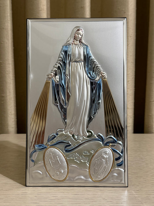 Cuadro Virgen Milagrosa Plata .925