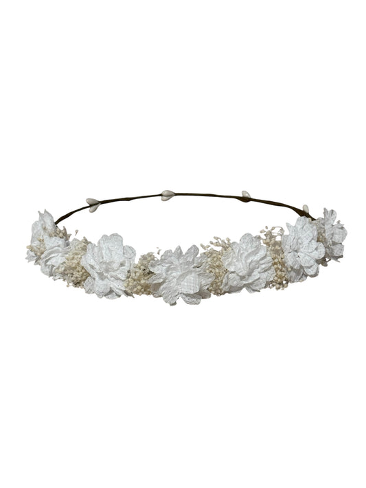 Corona flores Cloe - Blanca