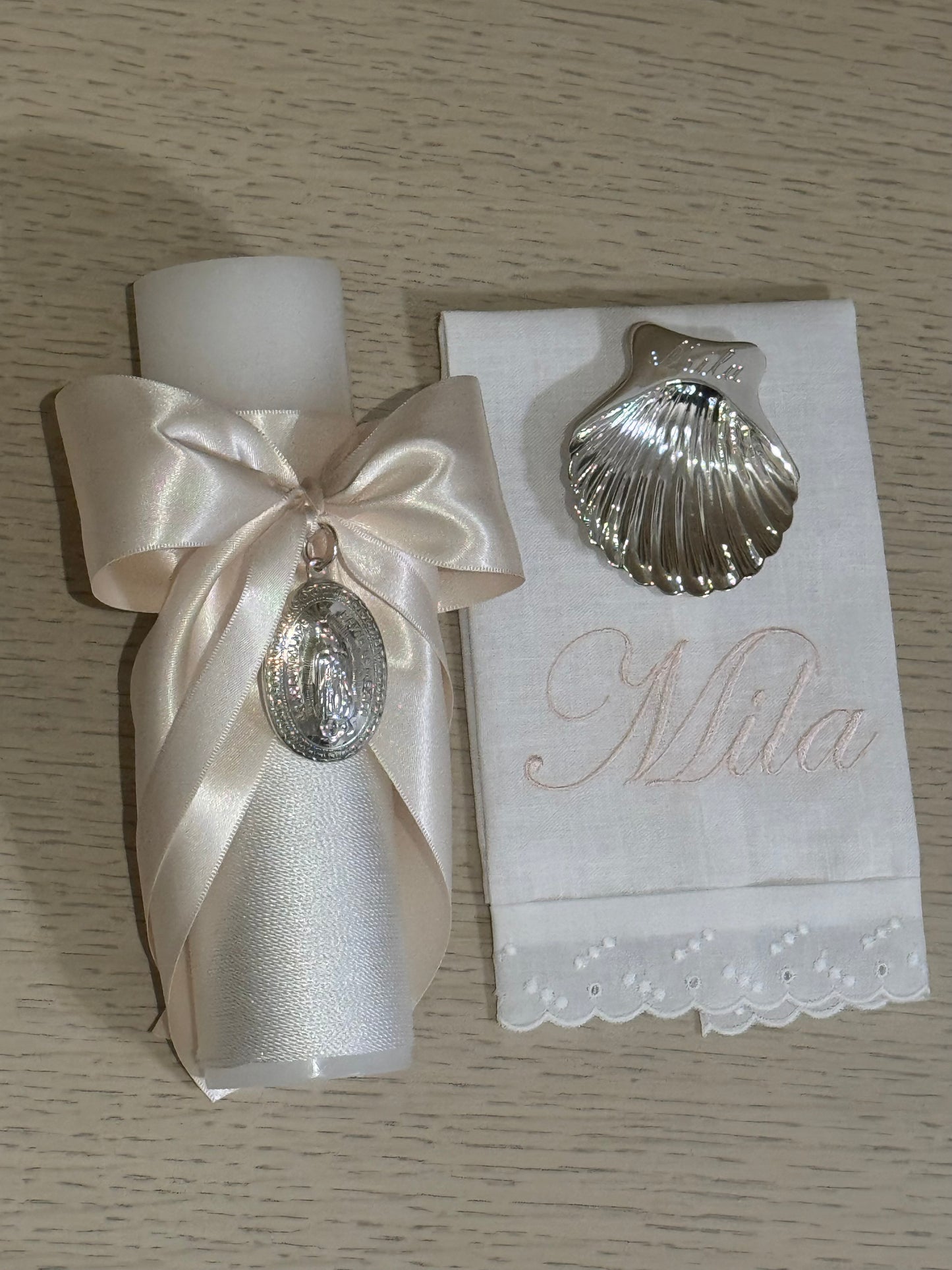 Set de Bautizo con Medalla de la Virgen de Guadalupe - Personalizado