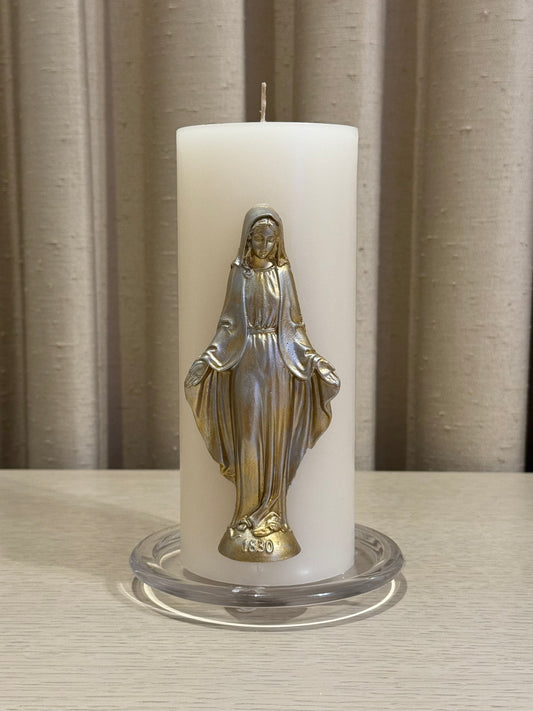 Cirio de Virgen Milagrosa Grande 8 x 20 cm