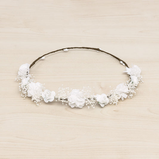 Corona flores Antonieta - Blanca