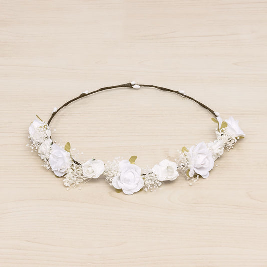 Corona flores pequeñas Amaya - Blanca