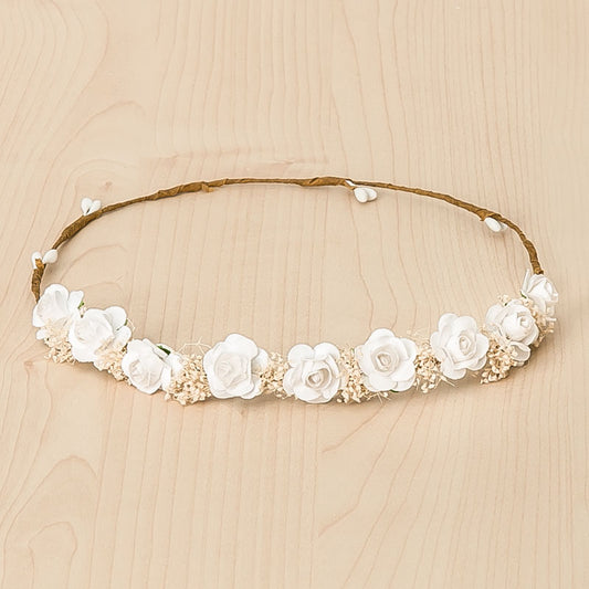 Corona flores pequeñas Olivia - Blanca