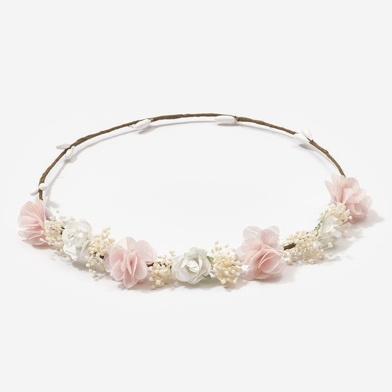 Corona flores Letizia - Rosa Bebé