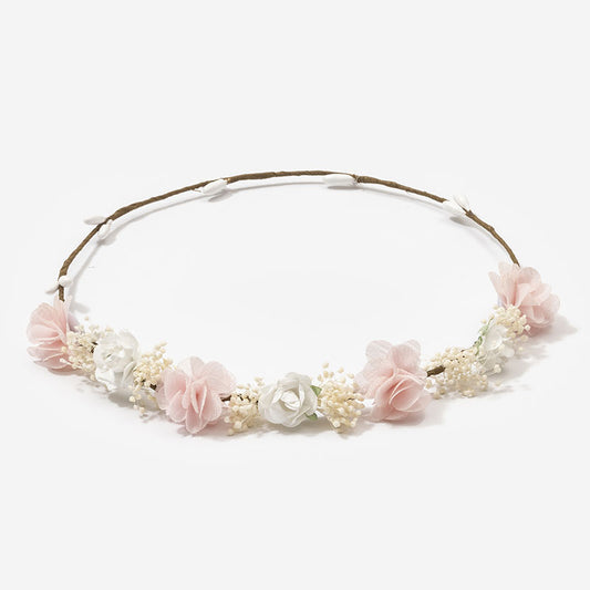 Corona flores Letizia - Rosa Bebé