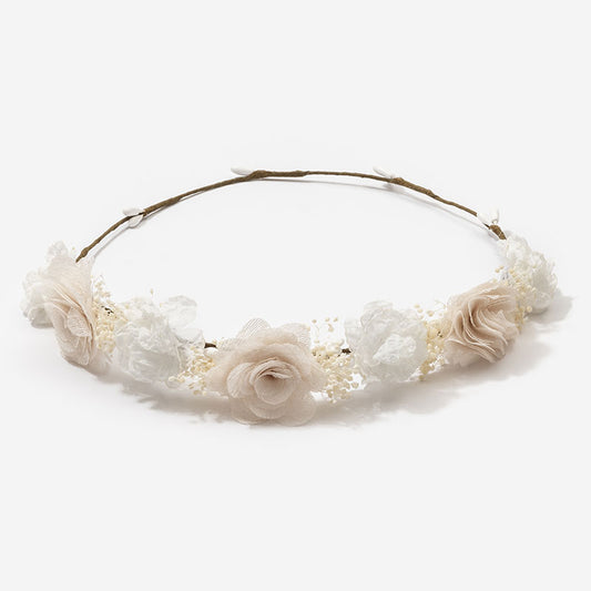 Corona flores Estela - Blanca