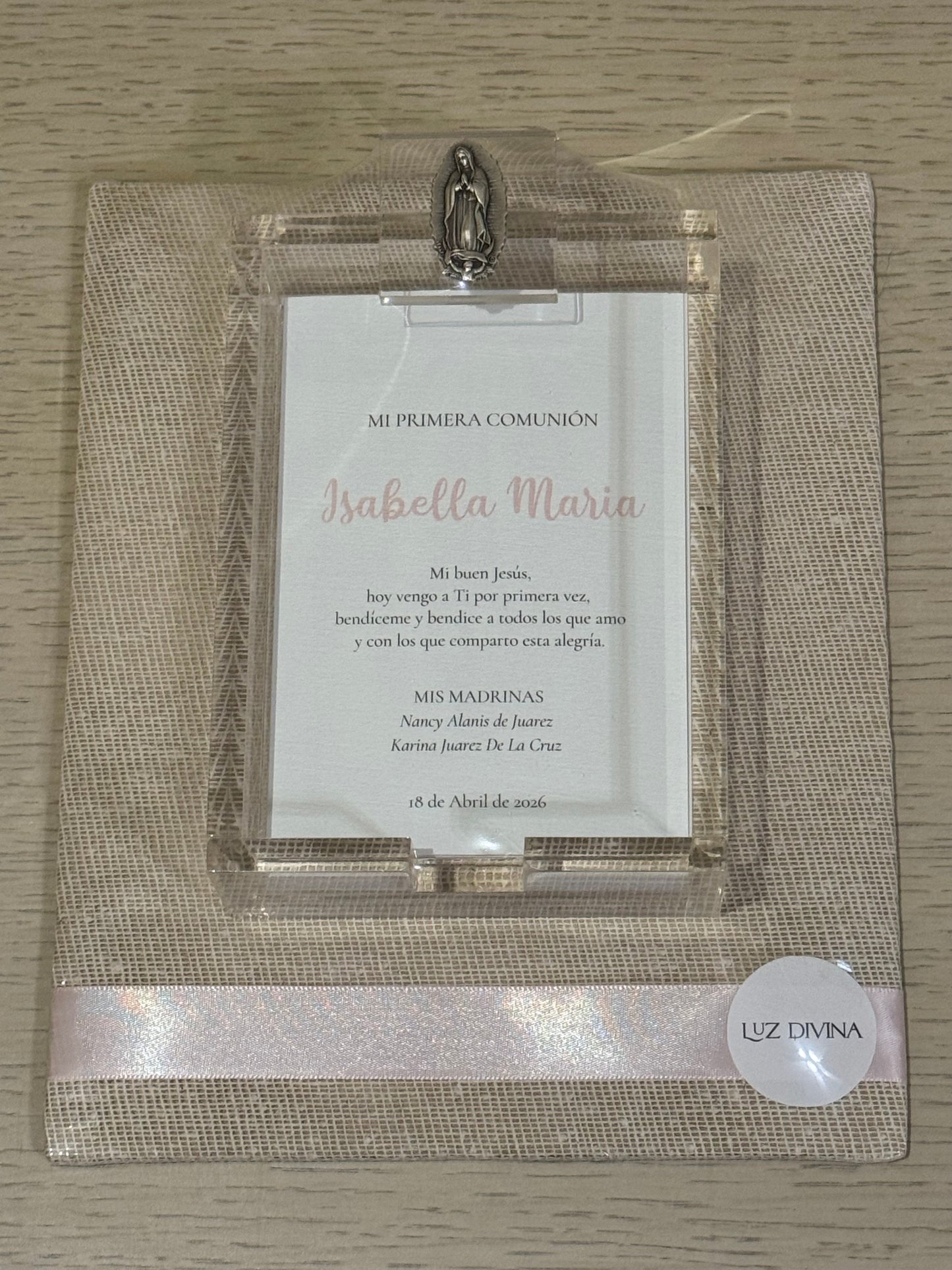 Porta Notas de Acrílico con Virgen de Guadalupe / Paquete de 10 piezas