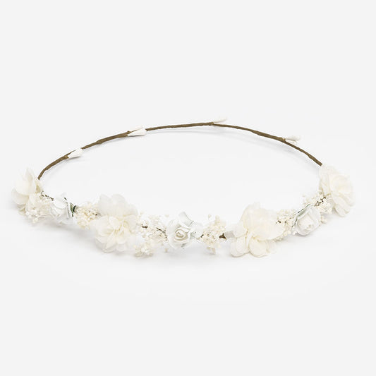 Corona flores Lucía - Blanca