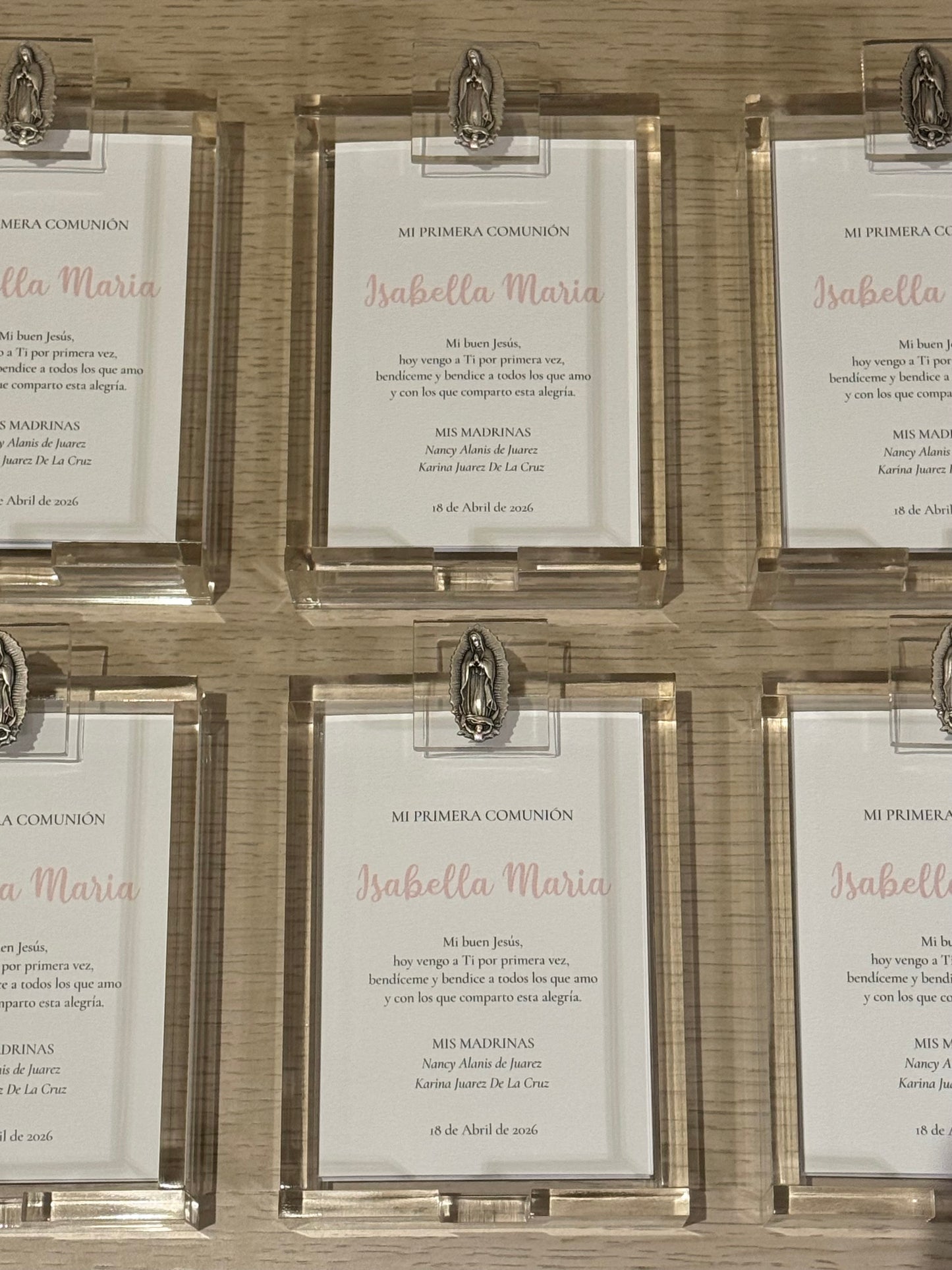 Porta Notas de Acrílico con Virgen de Guadalupe / Paquete de 10 piezas