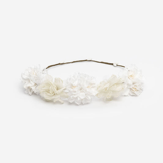 Corona flores Olivia - Blanca