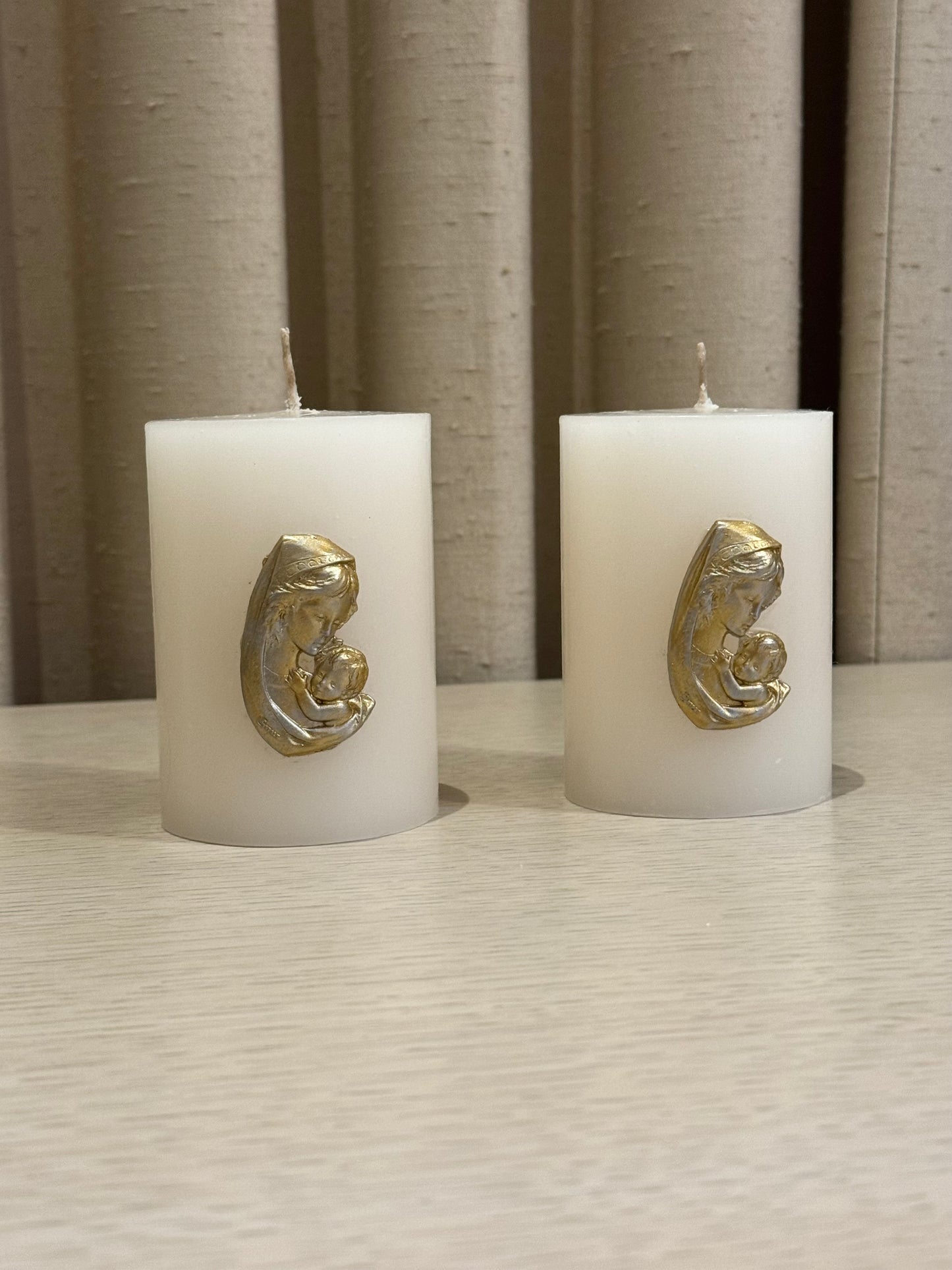 Mini Cirio de Virgen Madonna 7 x 10 cm / Paquete de 10 piezas