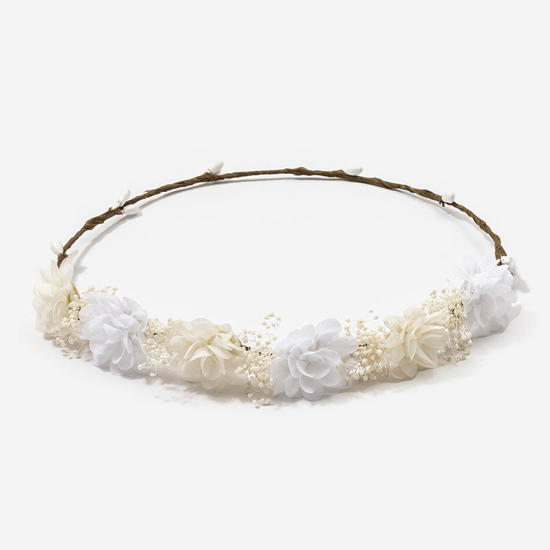 Corona flores Filomena - Blanca