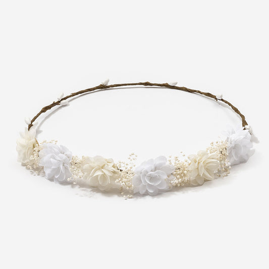 Corona flores Filomena - Blanca