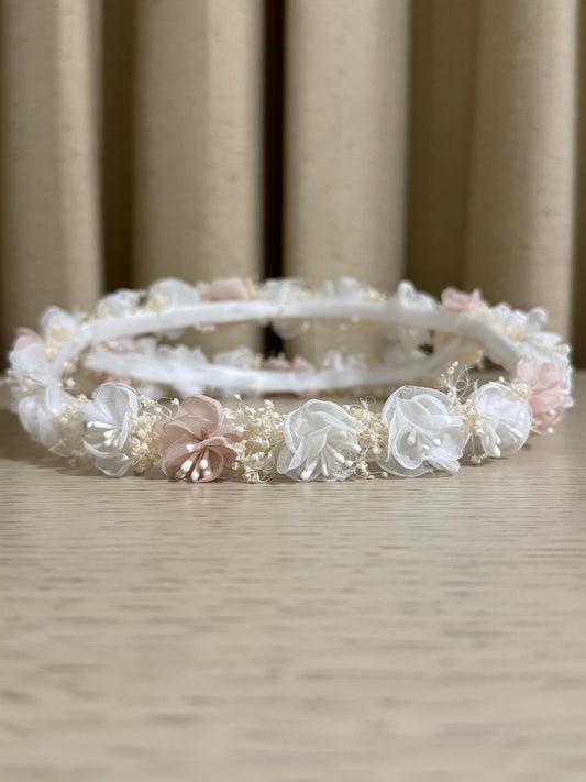 Corona flores Carola - Rosa