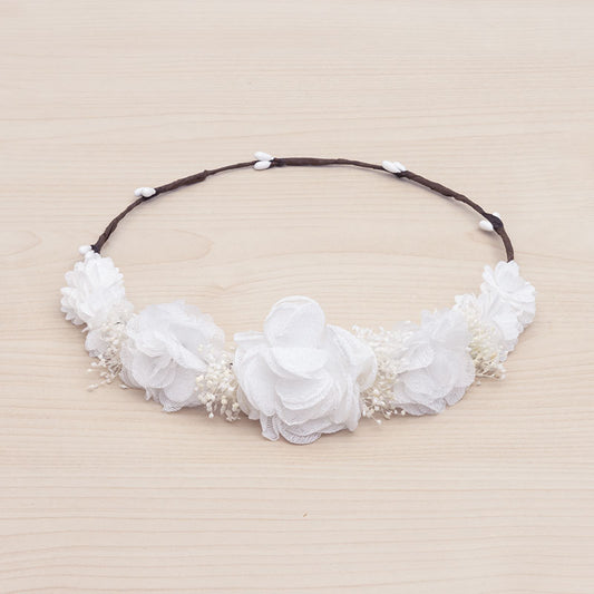 Corona flores Aurora - Blanca