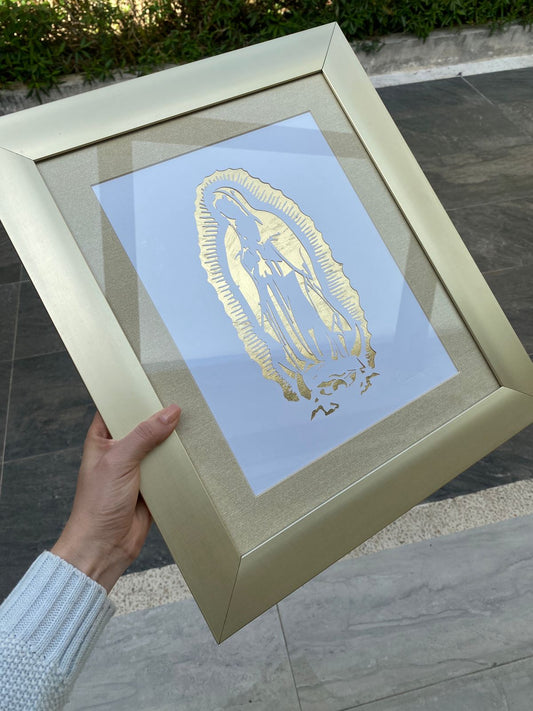 Cuadro Virgen de Guadalupe Hoja de Oro