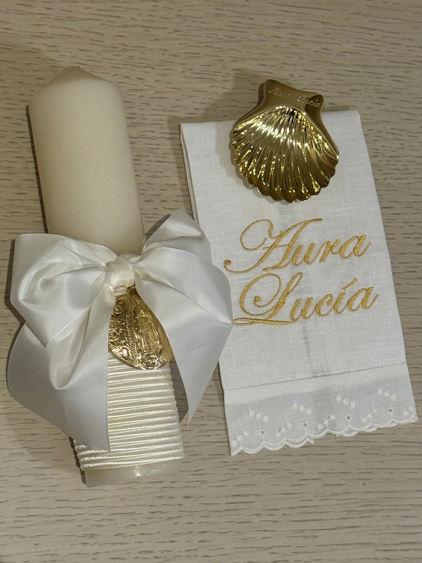 Set de Bautizo con Medalla de la Virgen de Guadalupe - Personalizado