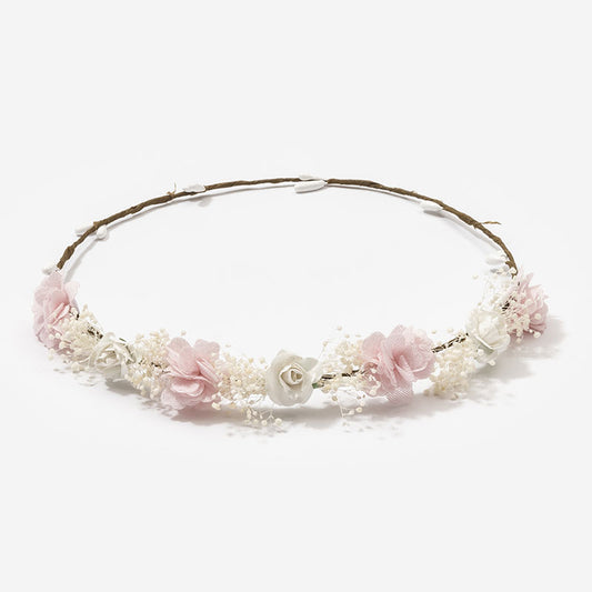 Corona flores Antonieta - Rosa Bebé
