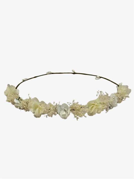 Corona flores Letizia - Hueso