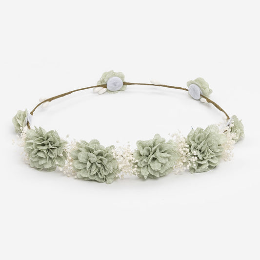 Corona flores Sofía - Verde Pastel