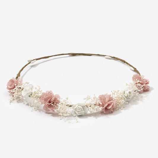 Corona flores Antonieta - Rosa