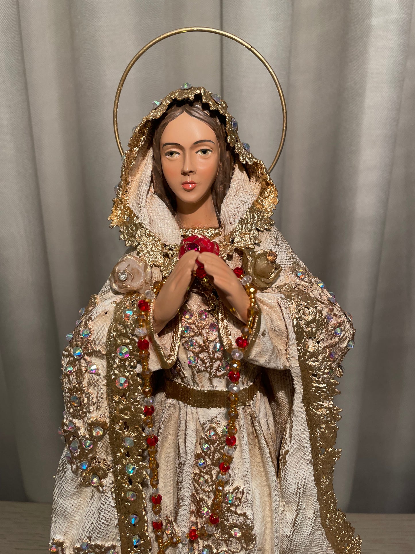 Virgen Rosa Mística 43 cm