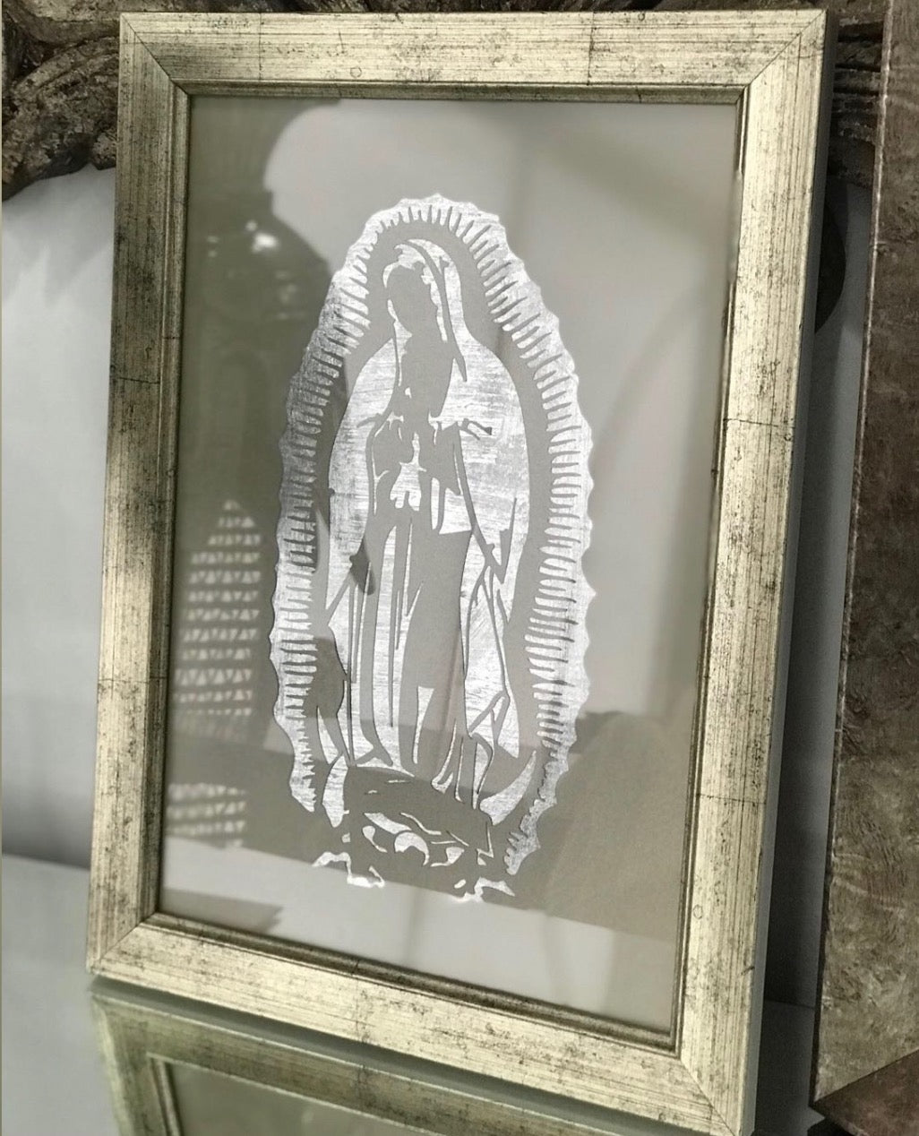 Cuadro Virgen de Guadalupe Hoja de Plata