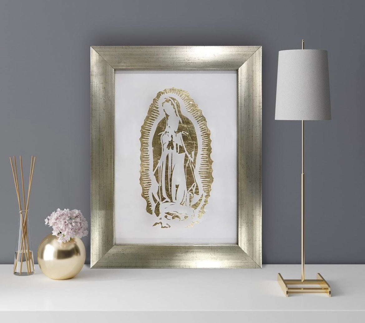 Cuadro Virgen de Guadalupe Hoja de Oro