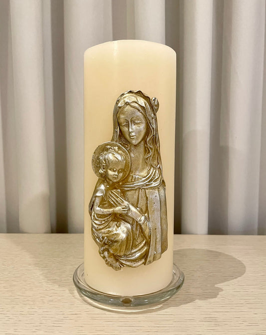 Cirio de Virgen Madonna Grande 10 x 25 cm