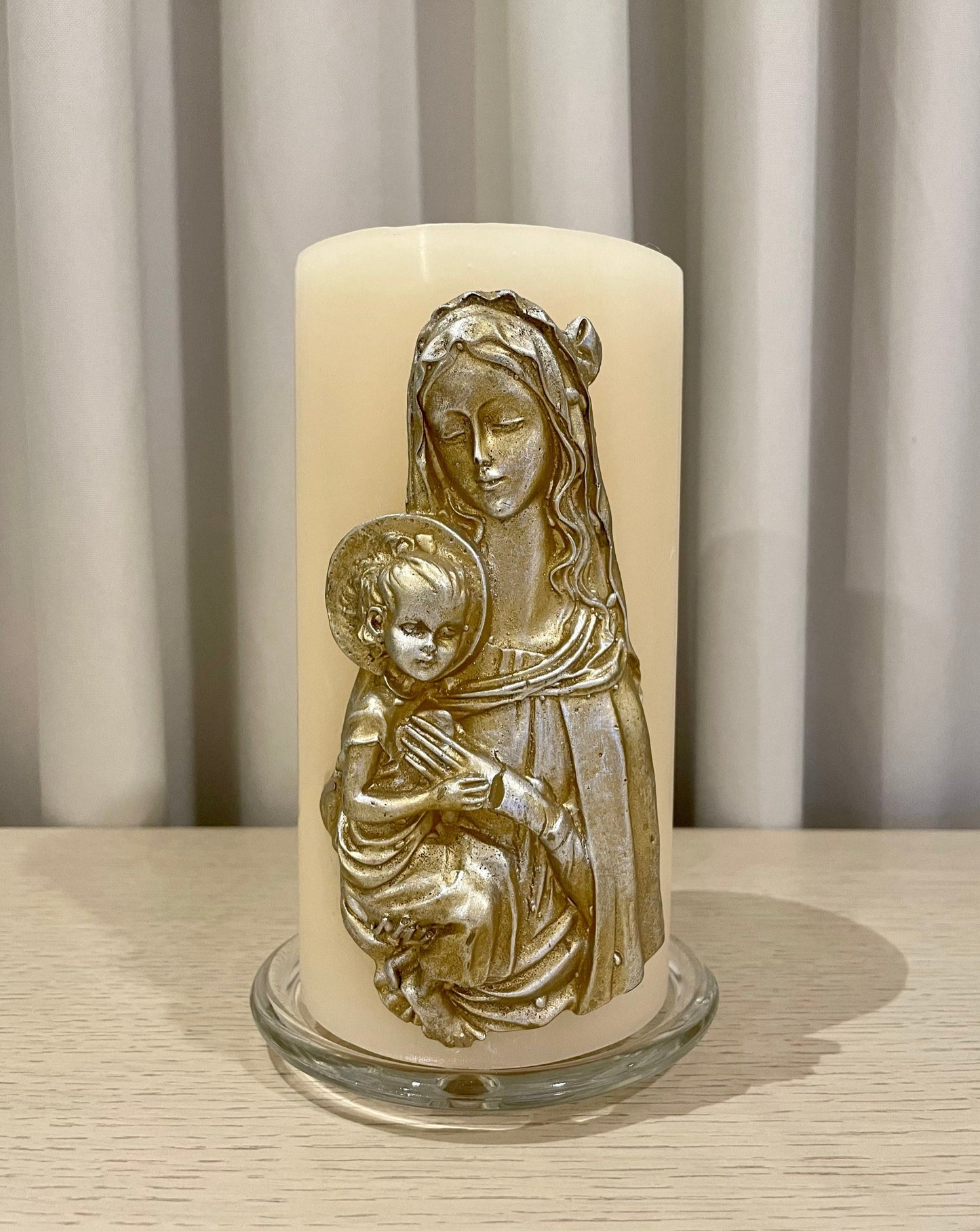 Cirio de Virgen Madonna Chico 10 x 20 cm