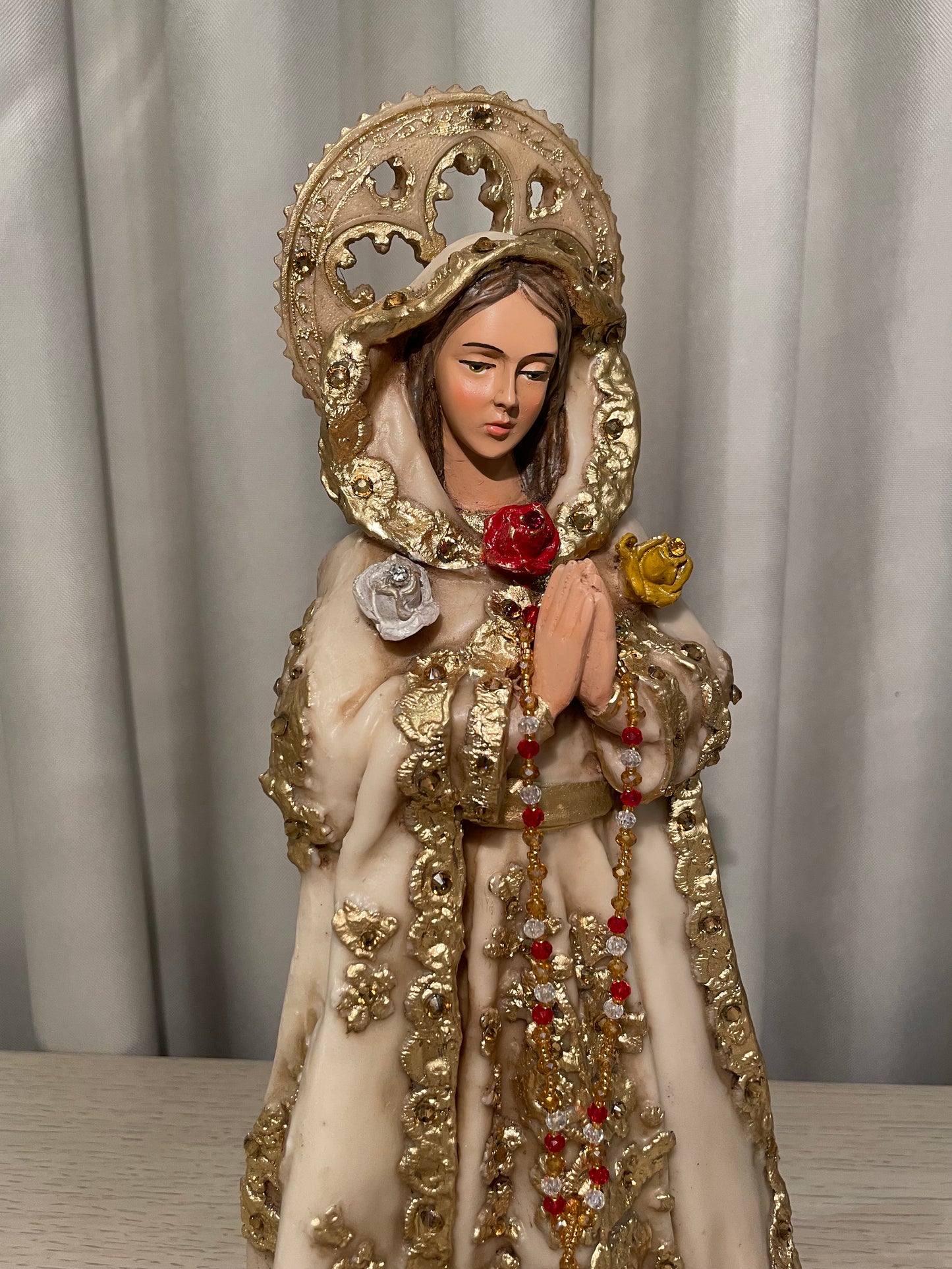 Virgen Rosa Mística 39 cm