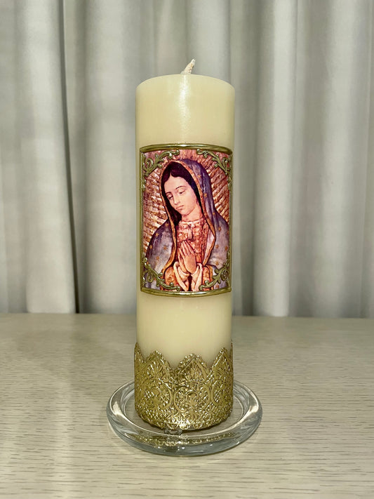 Cirio de Virgen de Guadalupe 6.3 x 20 cm