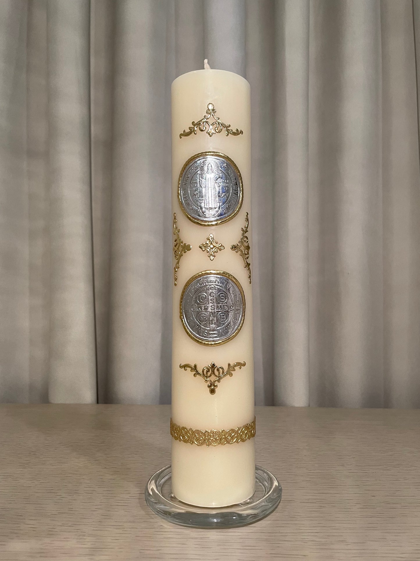 Cirio de San Benito Medalla Doble 6.3 x 30 cm