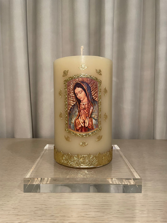Cirio de Virgen de Guadalupe 12 x 20 cm