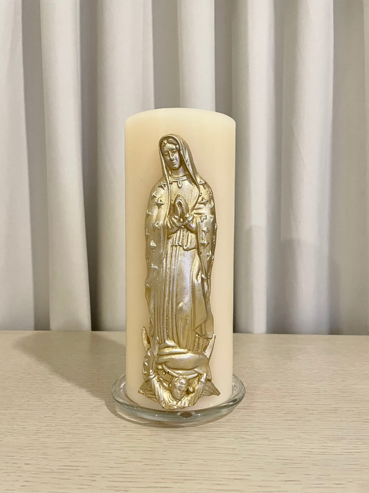 Cirio de Virgen de Guadalupe Grande 10 x 25 cm